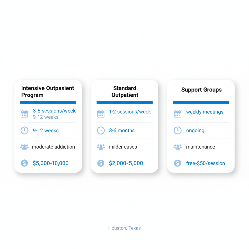 Infographic illustrating comparison of drug rehab programs in Houston