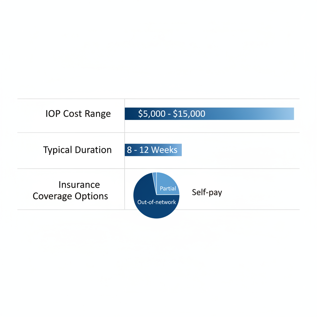 Horizontal bar chart showing outpatient rehab costs, durations, and insurance options in Houston with minimal labels