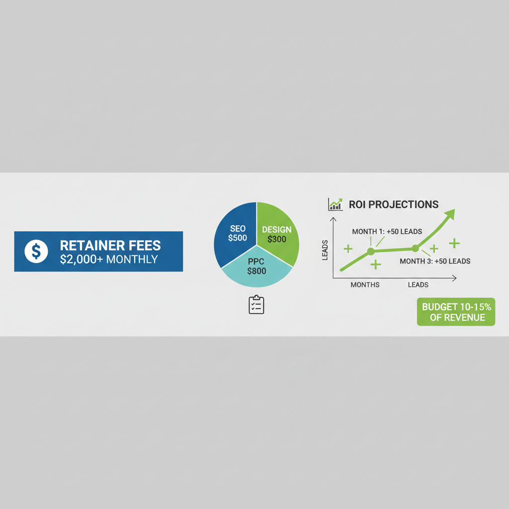 Infographic showing agency costs for roofing marketing