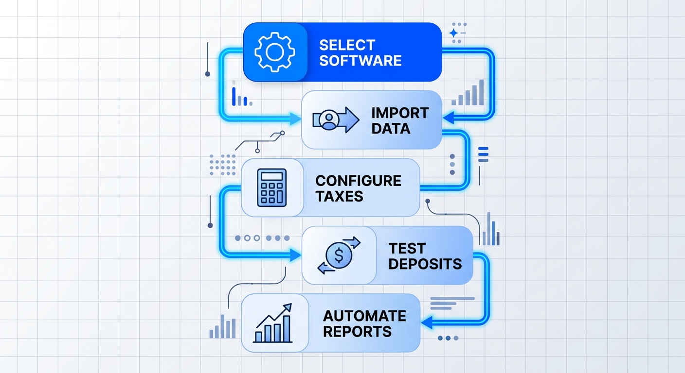 Vertical process flow diagram of payroll integration