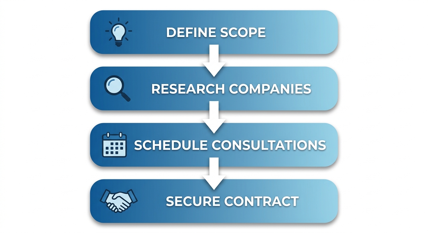 Website development process from planning through development, testing and launch