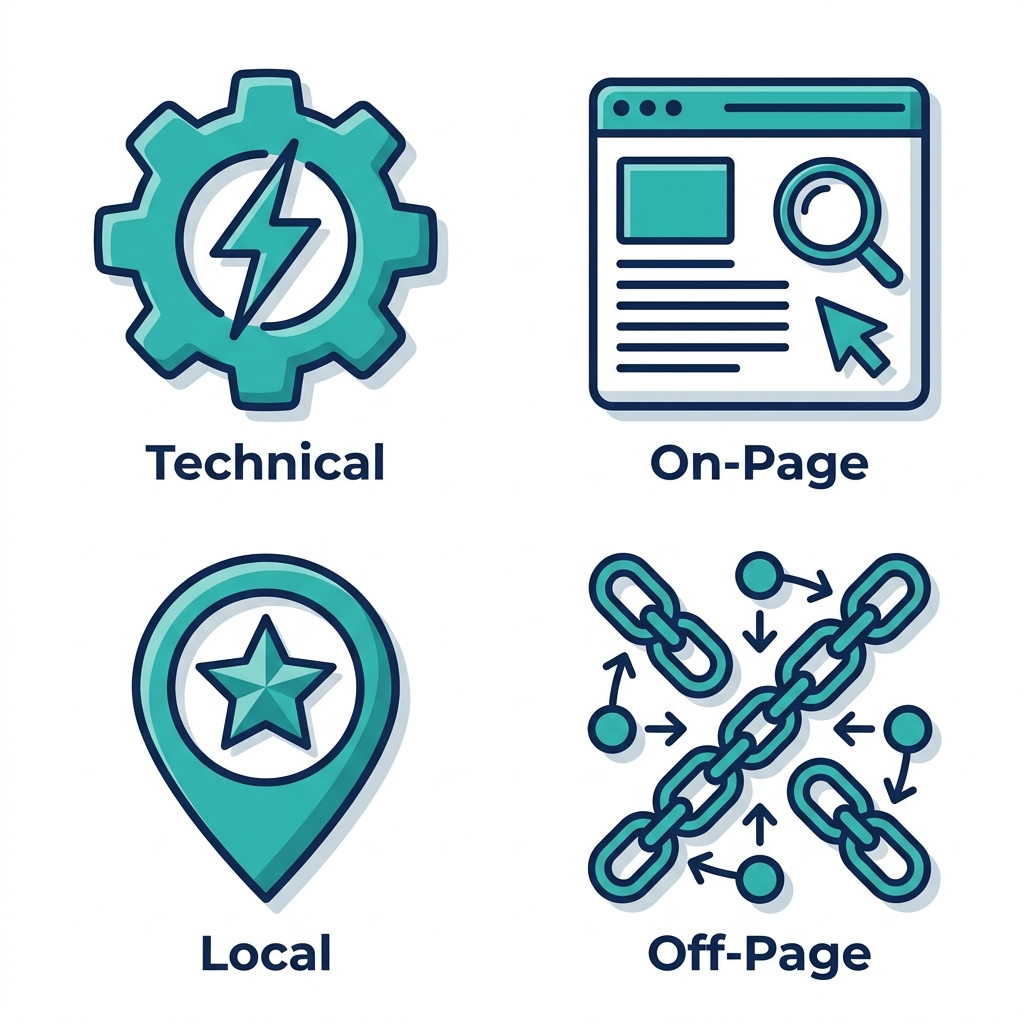 Technical, on-page, off-page and local SEO services