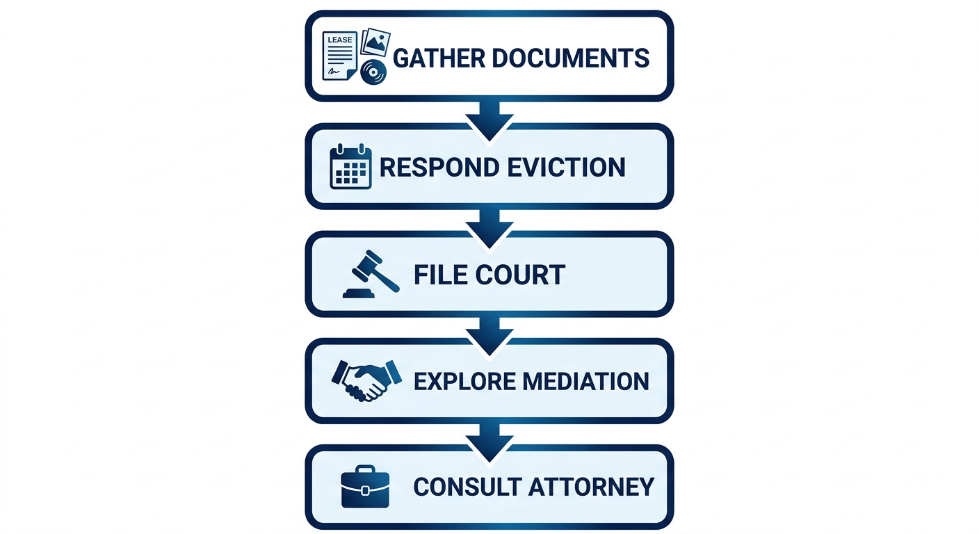 Process flow diagram for real estate disputes in San Francisco