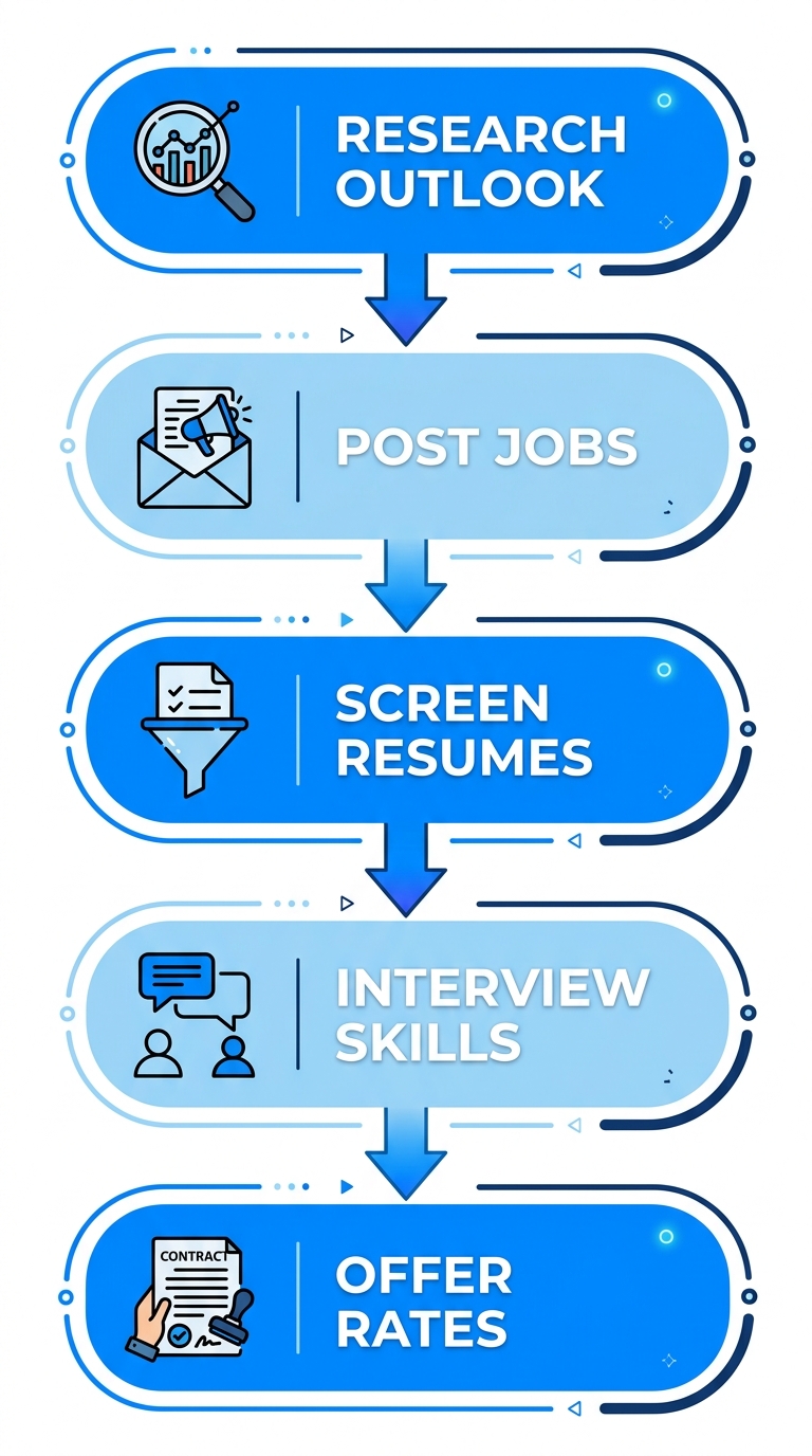 Vertical process flow diagram for hiring brand ambassadors in Brampton