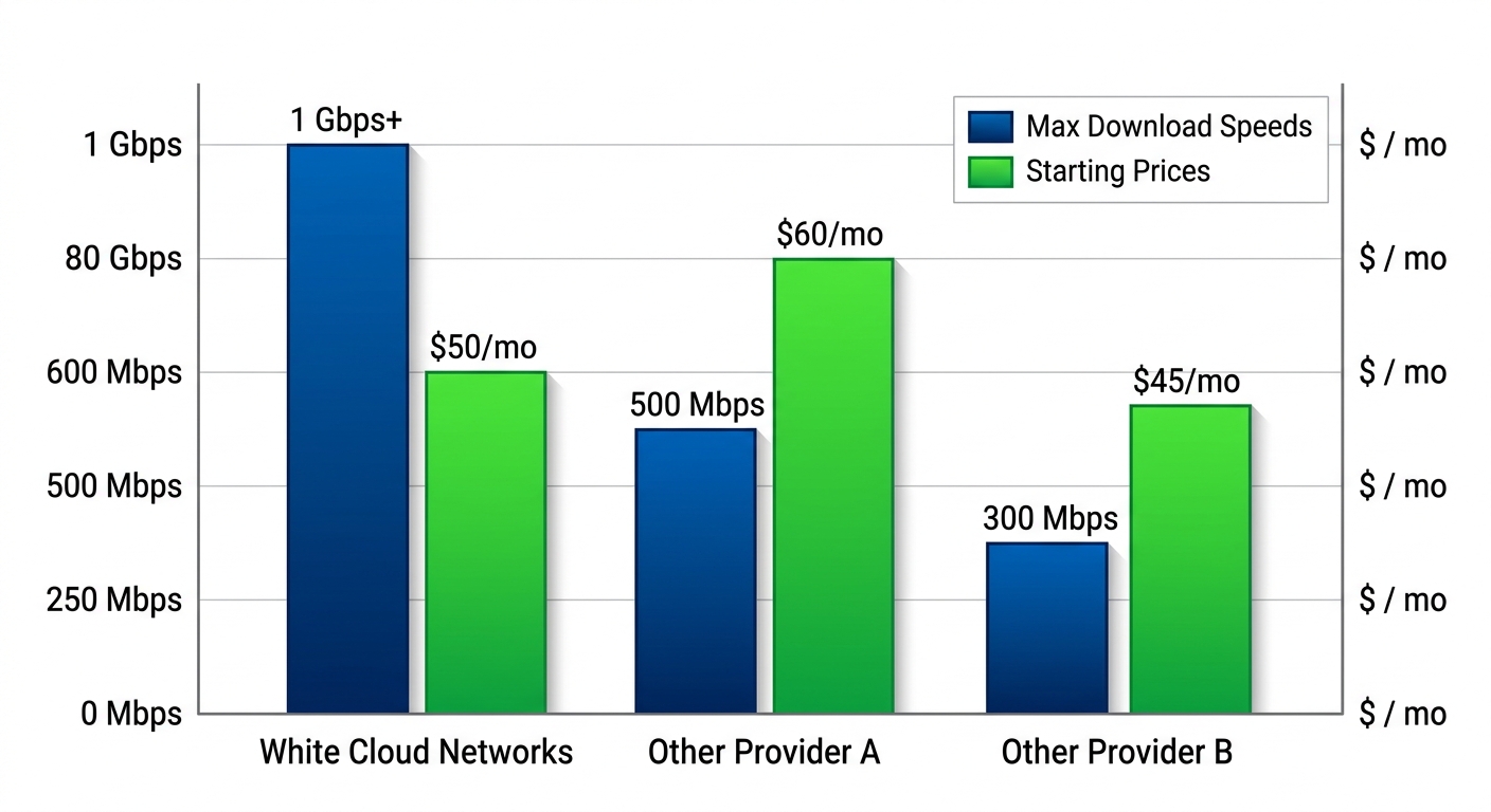 Comparison of top Twin Falls internet providers by speed and price