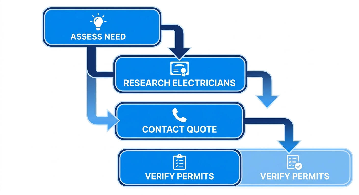 Vertical process flow diagram with four steps