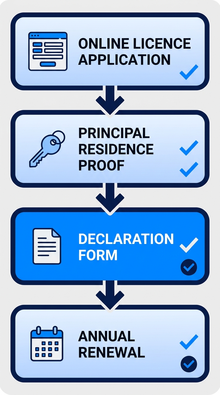 Vertical process flow diagram outlining key steps for Vancouver short-term rental compliance
