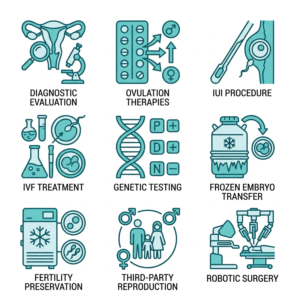 Fertility services icon grid