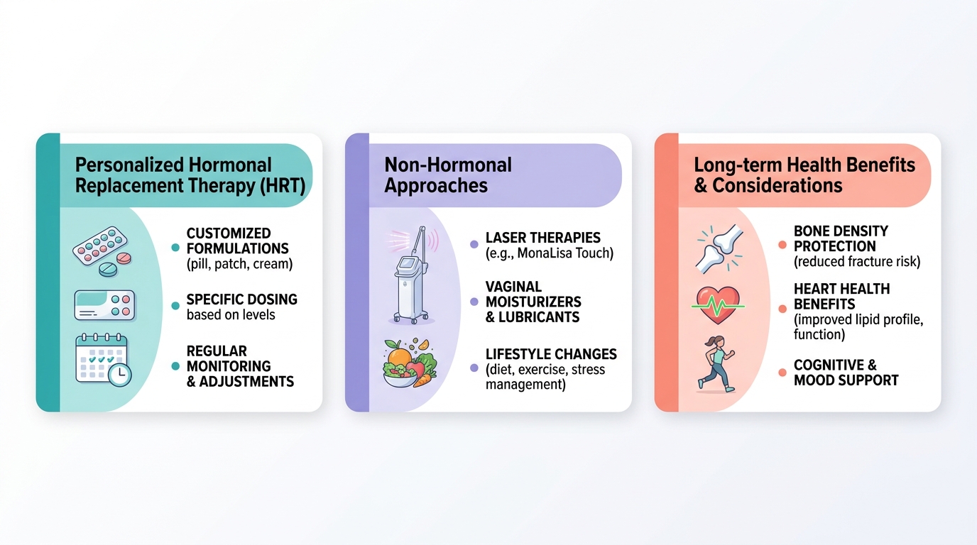 Comparison of menopause treatment options: hormone therapy, non-hormonal treatments, and long-term health benefits