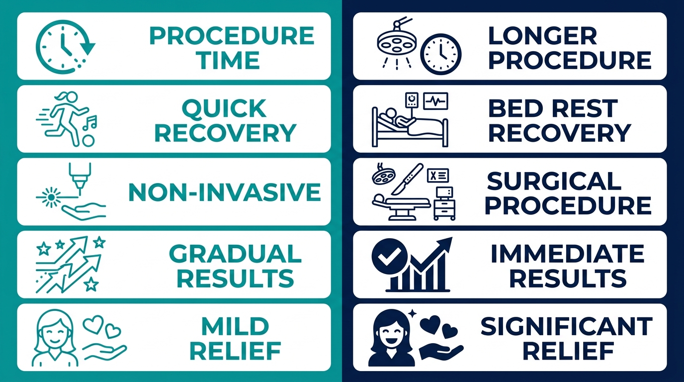 Infographic comparing two vaginal rejuvenation methods