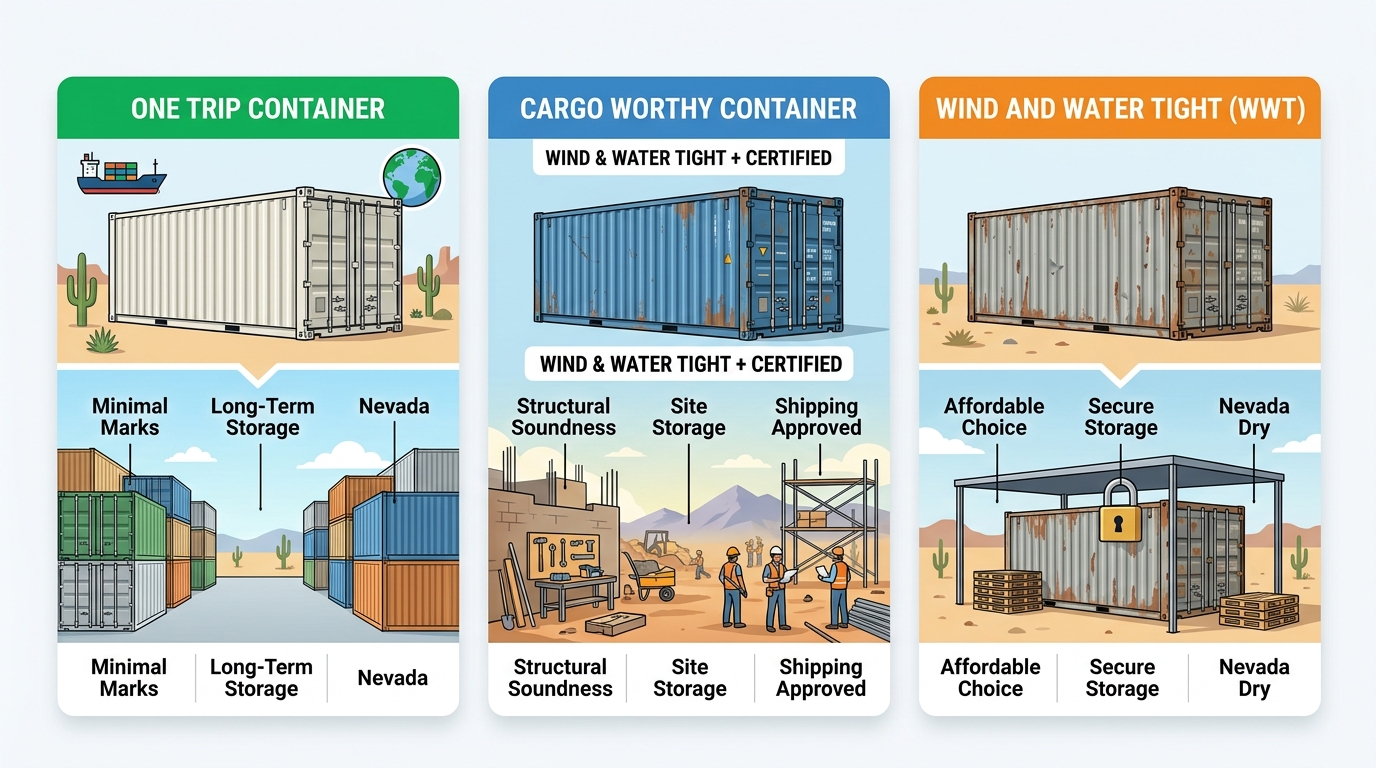 Three container grades infographic