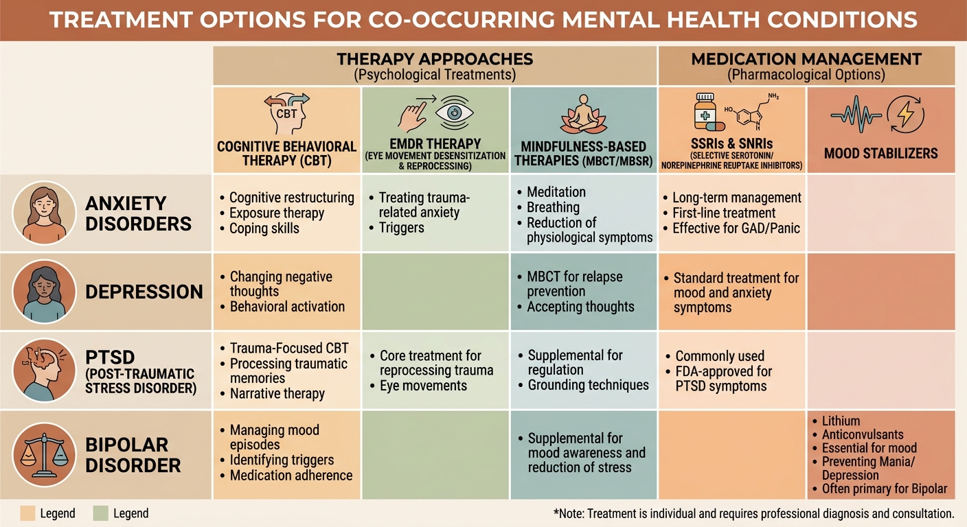 Chart mapping co-occurring conditions to therapy and medication options