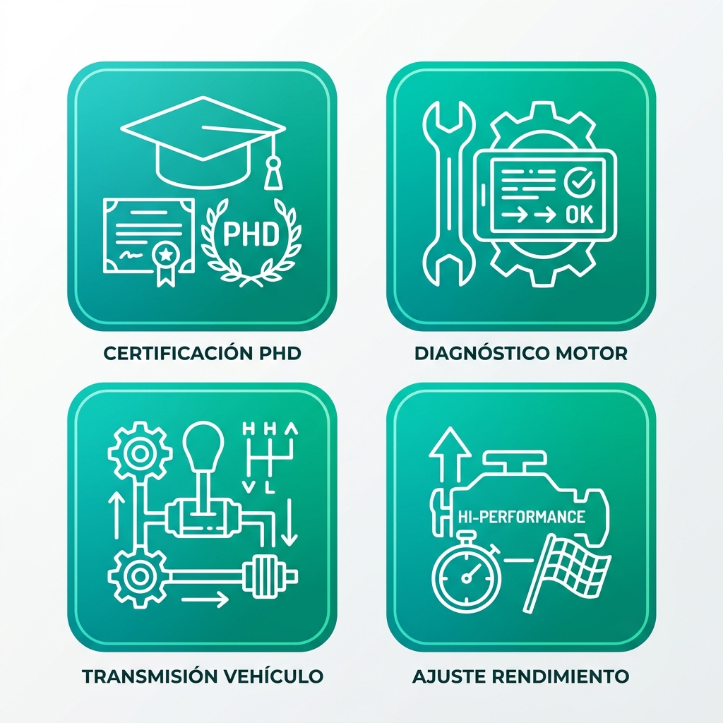 Conjunto de iconos de mecánico Harley: certificación PHD, diagnóstico, transmisión, ajuste