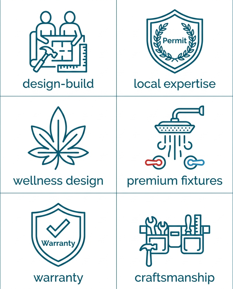 Icon set for ACN Construction's custom home building services in the Denver Metro Area