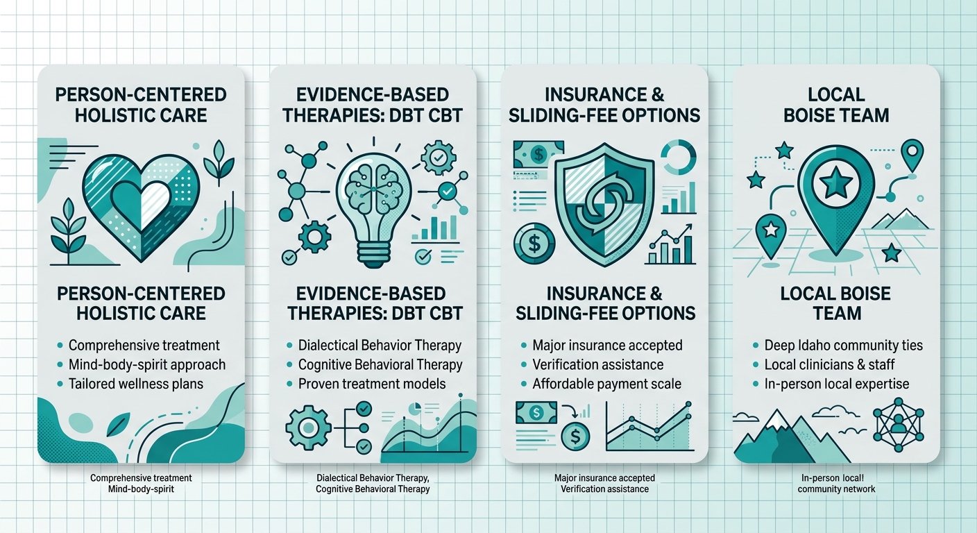 Infographic of Recovery Ways Idaho's differentiators
