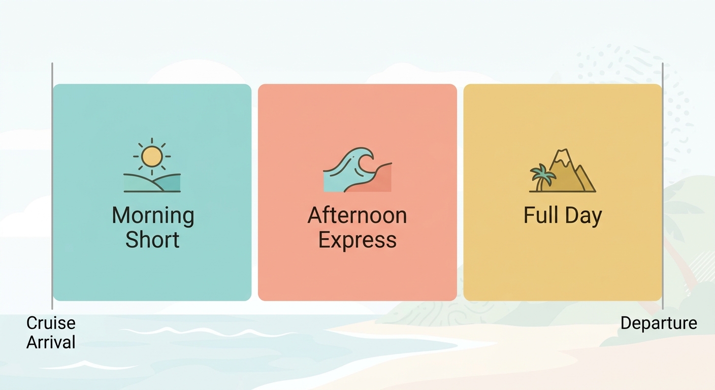 St. Lucia cruise port shore excursion timeline infographic