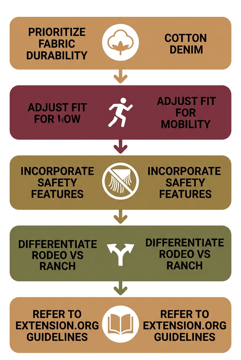 Process flow of five steps for selecting western wear at MacRae's Farm And Ranch Supply in Hardisty, Alberta