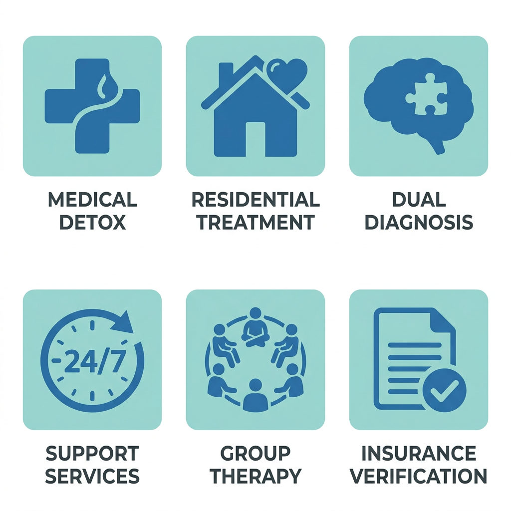 Icon set for alcohol rehab options in Connecticut