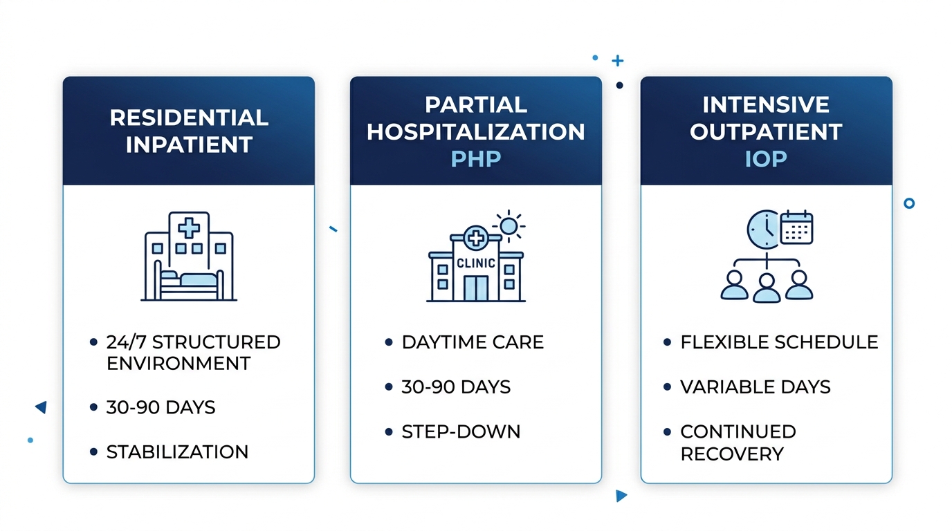 Infographic comparing rehab programs for the Surprise area