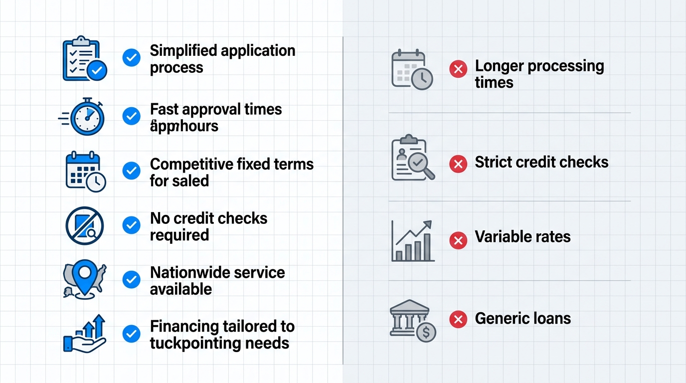 Comparison infographic of in-house versus third-party financing