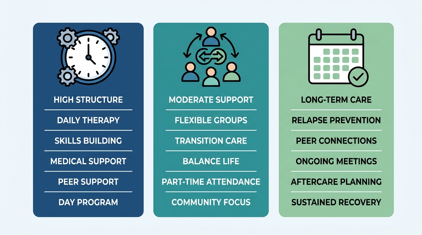 Rosewood Recovery treatment levels infographic