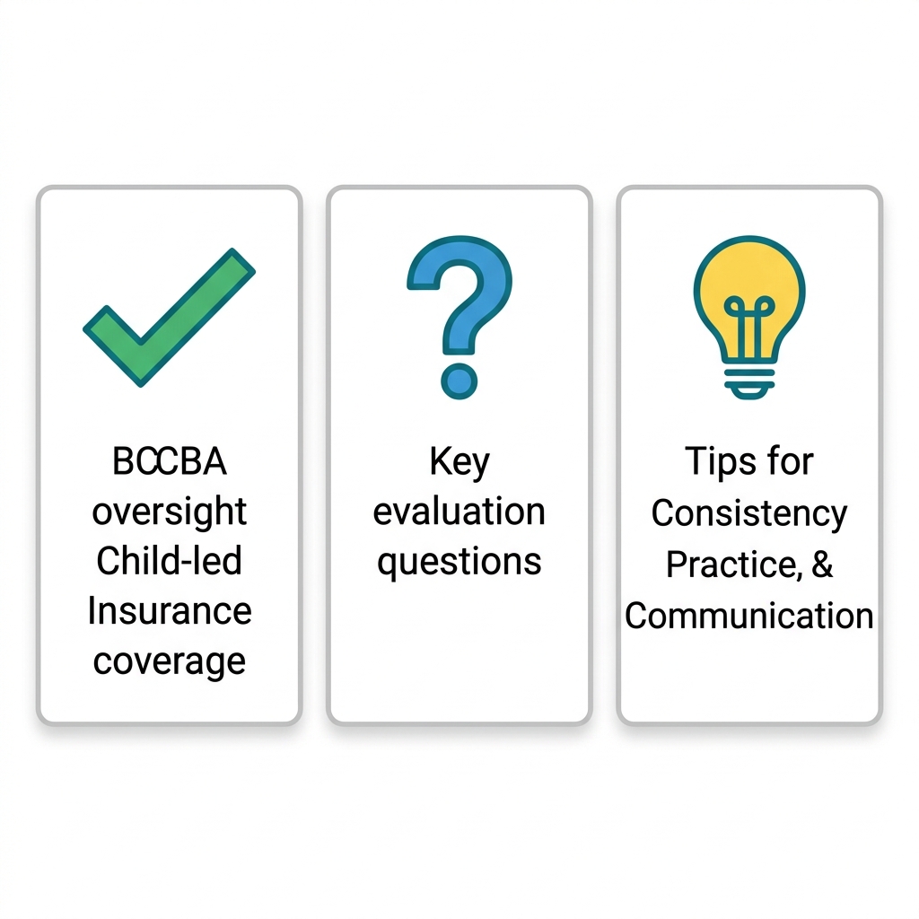 Icon set with checkmark, question mark, and lightbulb symbols in teal for choosing ABA therapy in Charlotte.