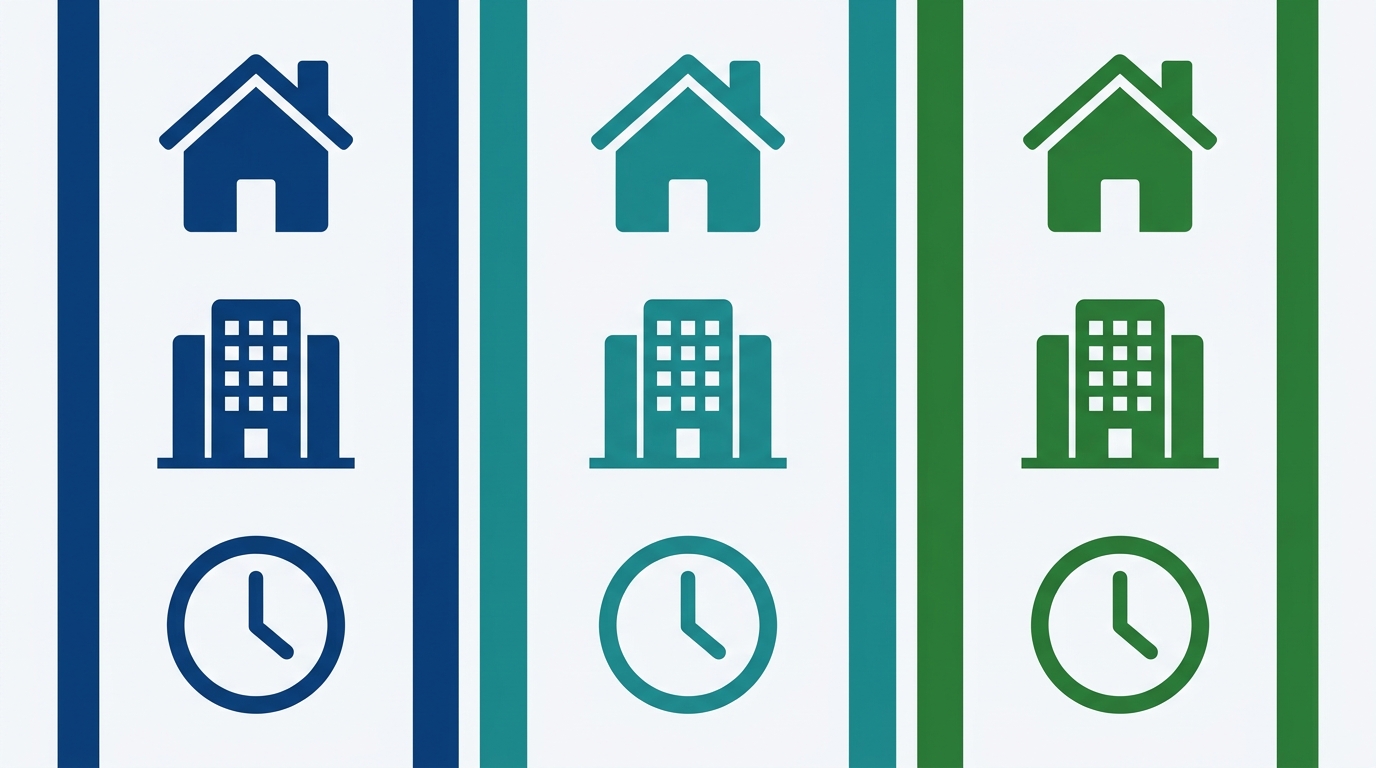 Three column infographic comparing electrical service profiles for Viera, Cocoa, and Melbourne, showing common residential and commercial needs and response time indicators.