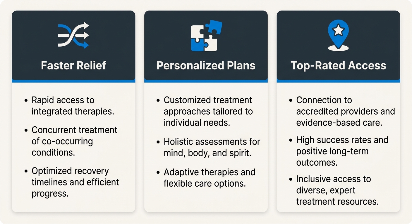 Benefits of integrated depression and addiction treatment infographic at Rosewood Recovery