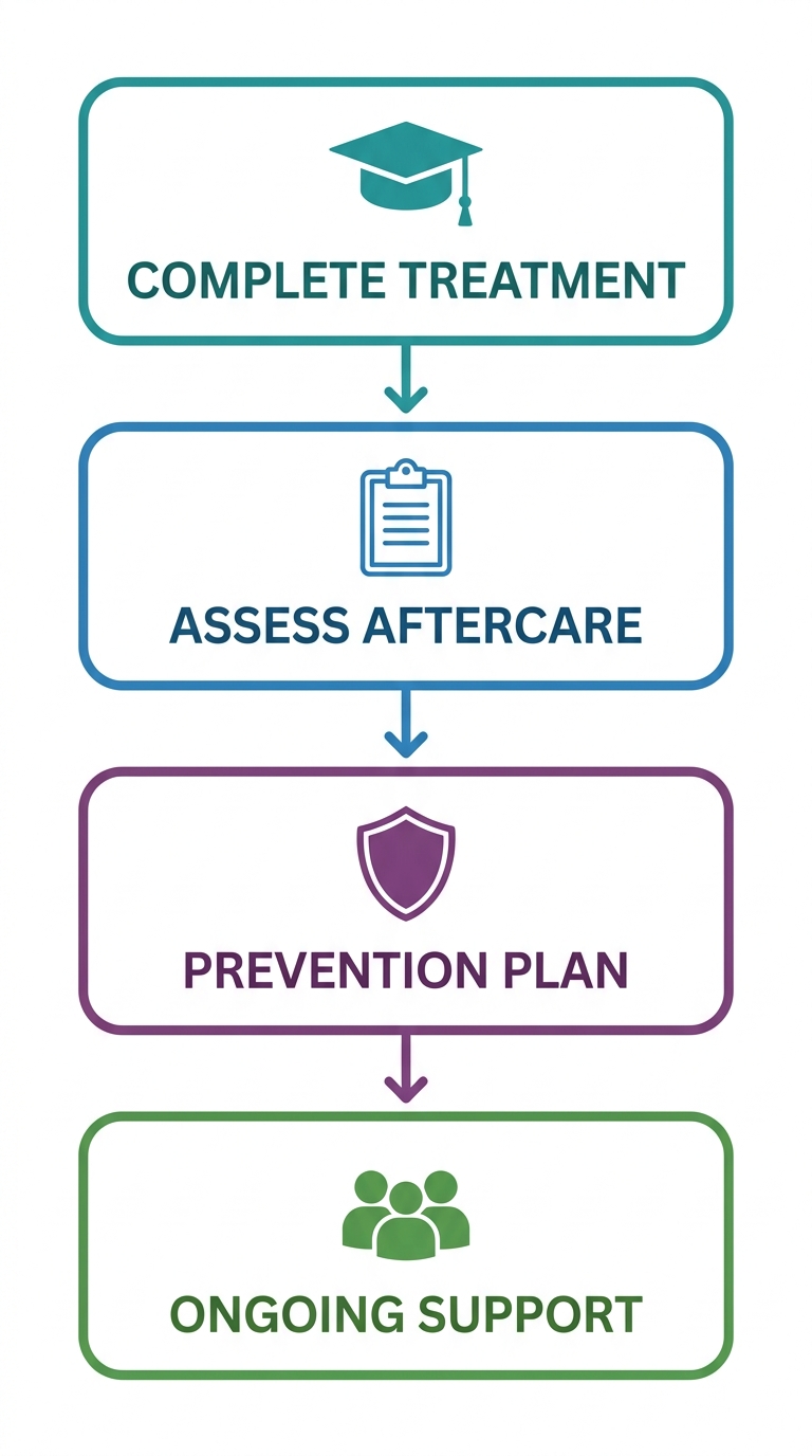 Vertical process flow for Alpine Recovery's aftercare program in Arlington, Washington