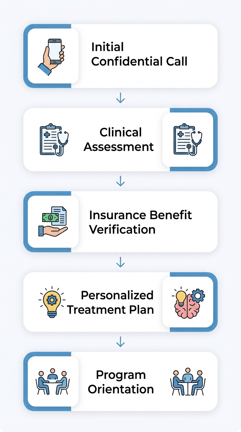 Five-step vertical process flow to begin rehab at Alpine Recovery in Arlington, Washington